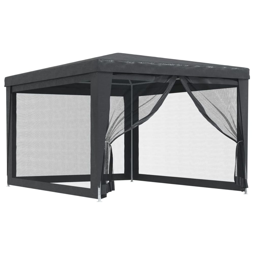 Tente de fête avec 4 parois latérales en maille anthracite 3x4m