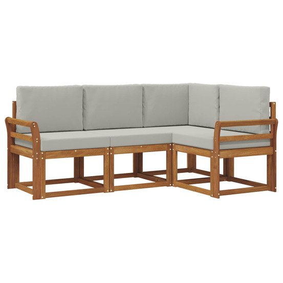 Ensemble de canapés d'extérieur 4 pcs gris naturel et clair