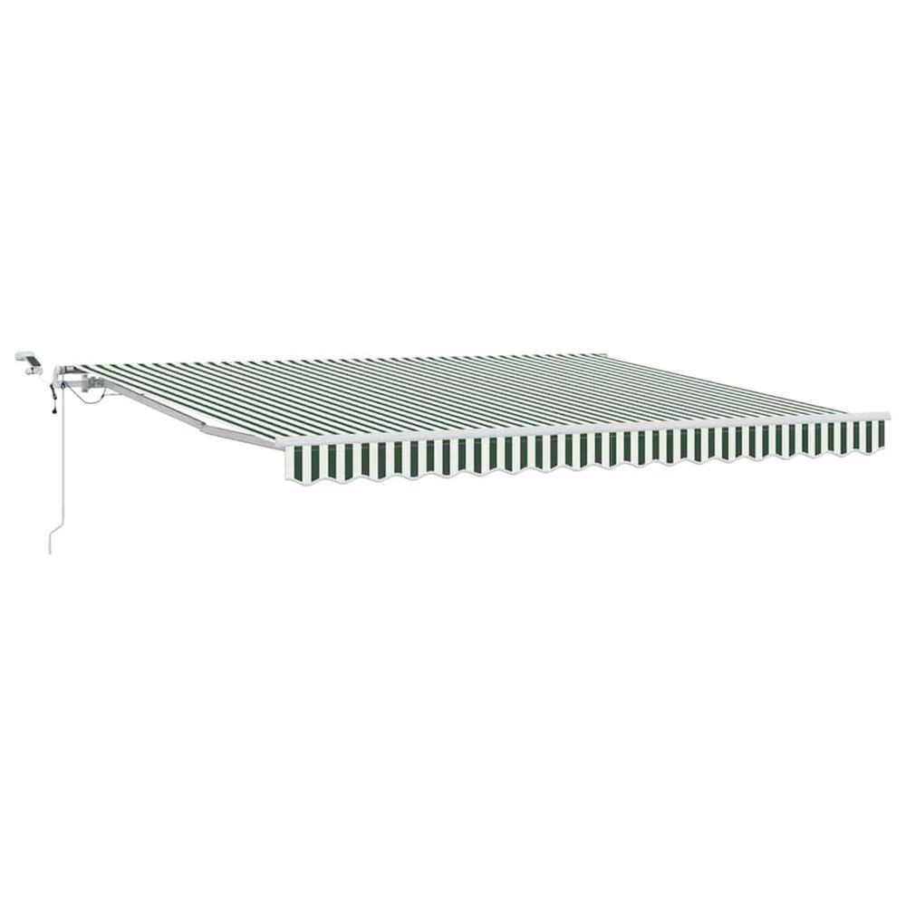 Auvent rétractable vert et blanc 400 × 300 cm polyester