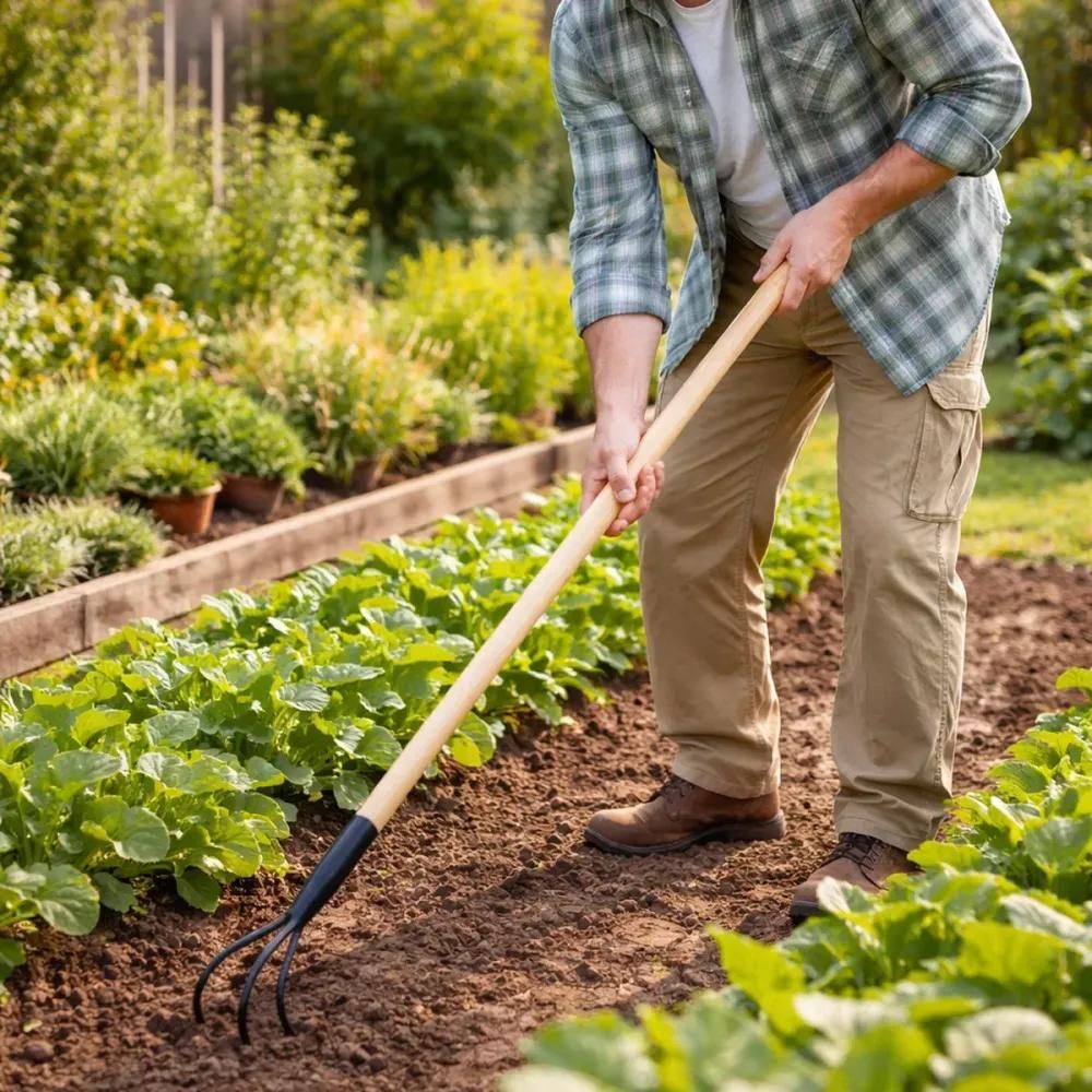 Griffe de jardin 3 dents progarden® - 150 cm - acier carbone & manche bois