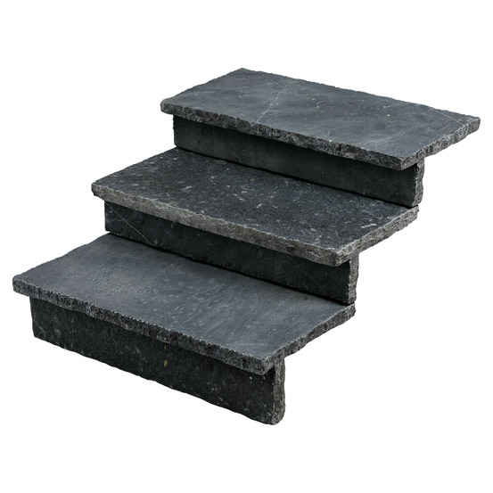 Dessus de marche pierre de tandur noir 80x40x4 cm bord naturel (à l'unité) - ro'ma nature