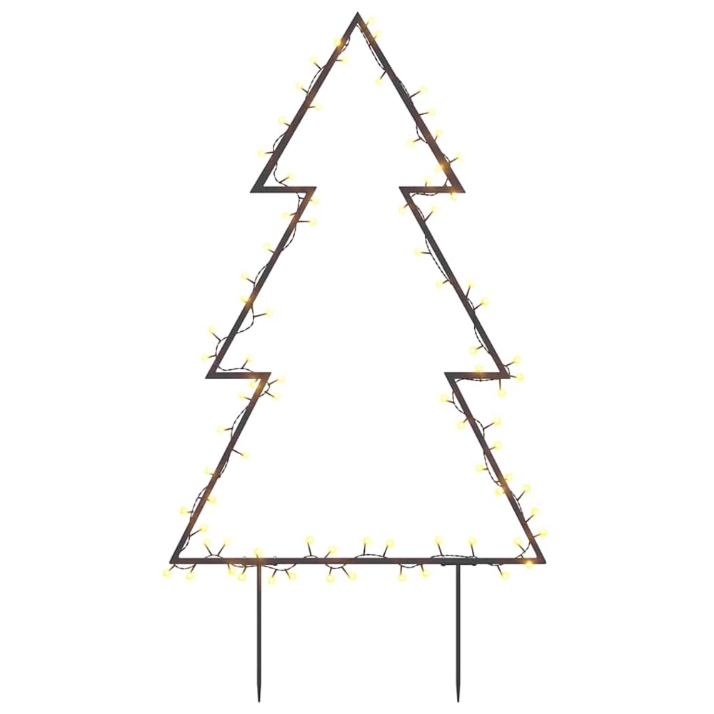 Décoration lumineuse arbre de noël avec piquets 80 led 60 cm