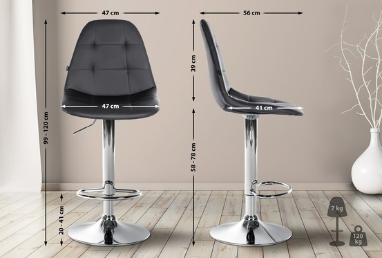 Tabouret de bar elmore simili cuir c