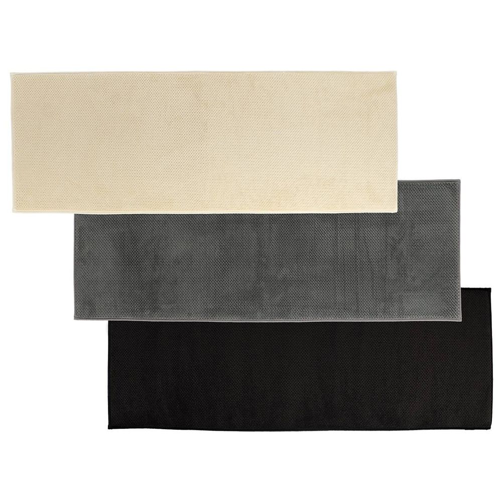 Tapis polyester 40x120 cm - 3 couleurs assorties : noir/beige/gris