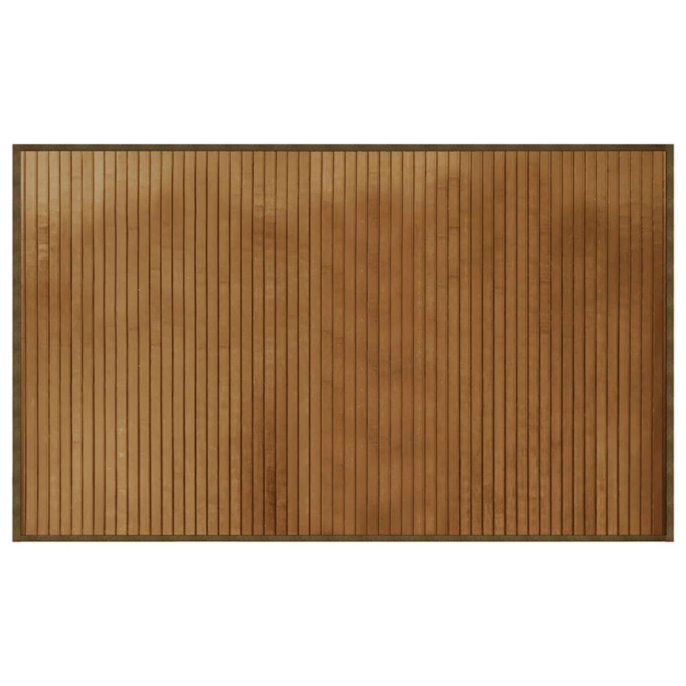 Tapis rectangulaire marron 60x100 cm bambou