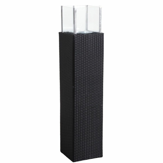 Photophore en résine noir et verre noir hauteur 139 cm