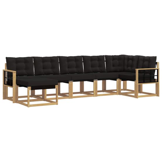 Ensemble de canapés d'extérieur 7 pc blanc et noir