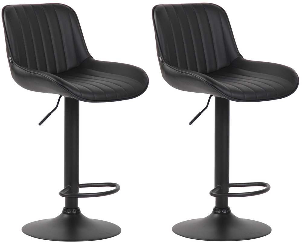 Lot de 2 tabourets de bar lentini simili cuir noir