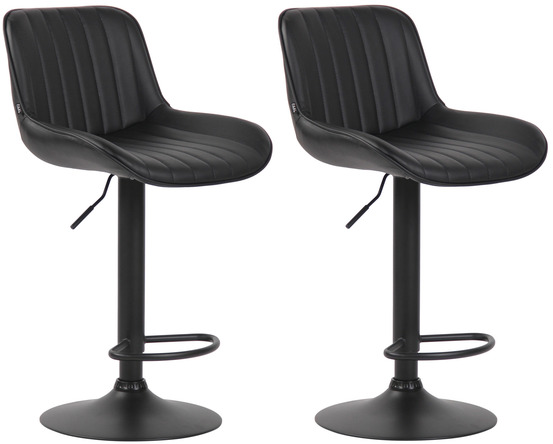 Lot de 2 tabourets de bar lentini simili cuir noir