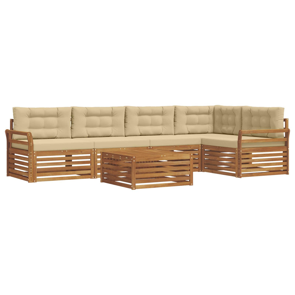 Ensemble de canapés d'extérieur 6 pcs naturel et beige