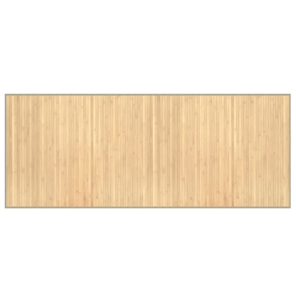 Tapis rectangulaire naturel clair 80x200 cm bambou