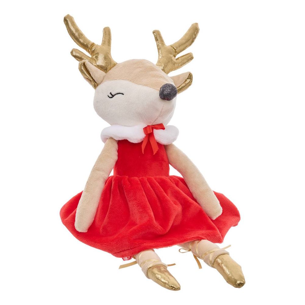 Peluche renne en robe h. 36 cm