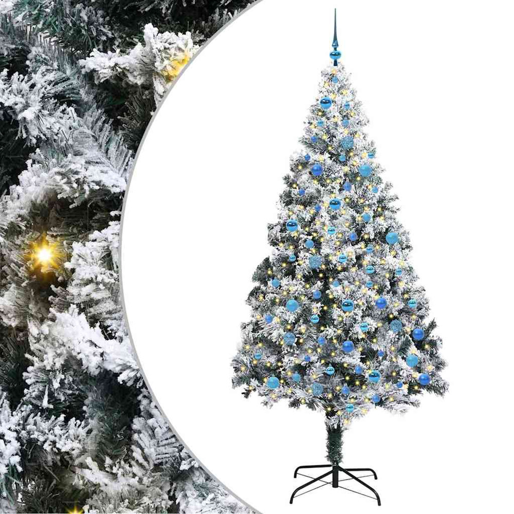 Sapin de noël artificiel blanc 240 cm pvc, acier et plastique