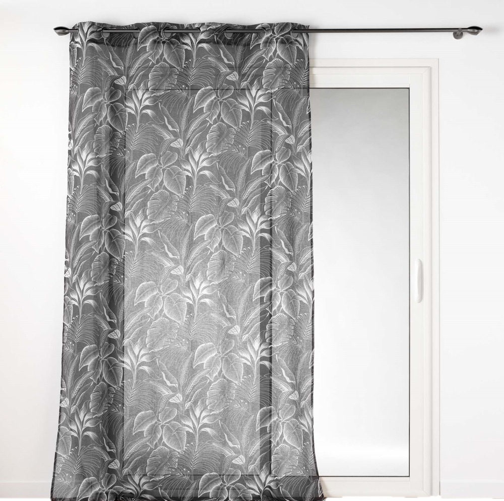 Rideau voile sable 140 x 240 cm cabanas noir
