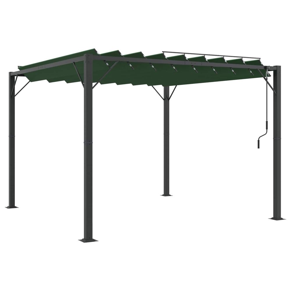 Gazebo avec toiture louvée 3 x 3 x 2,14 m vert
