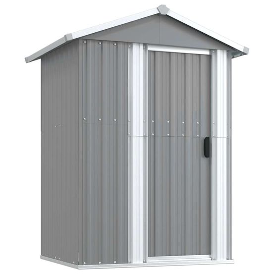 Abri de jardin gris 126x97,5x177 cm métal galvanisé
