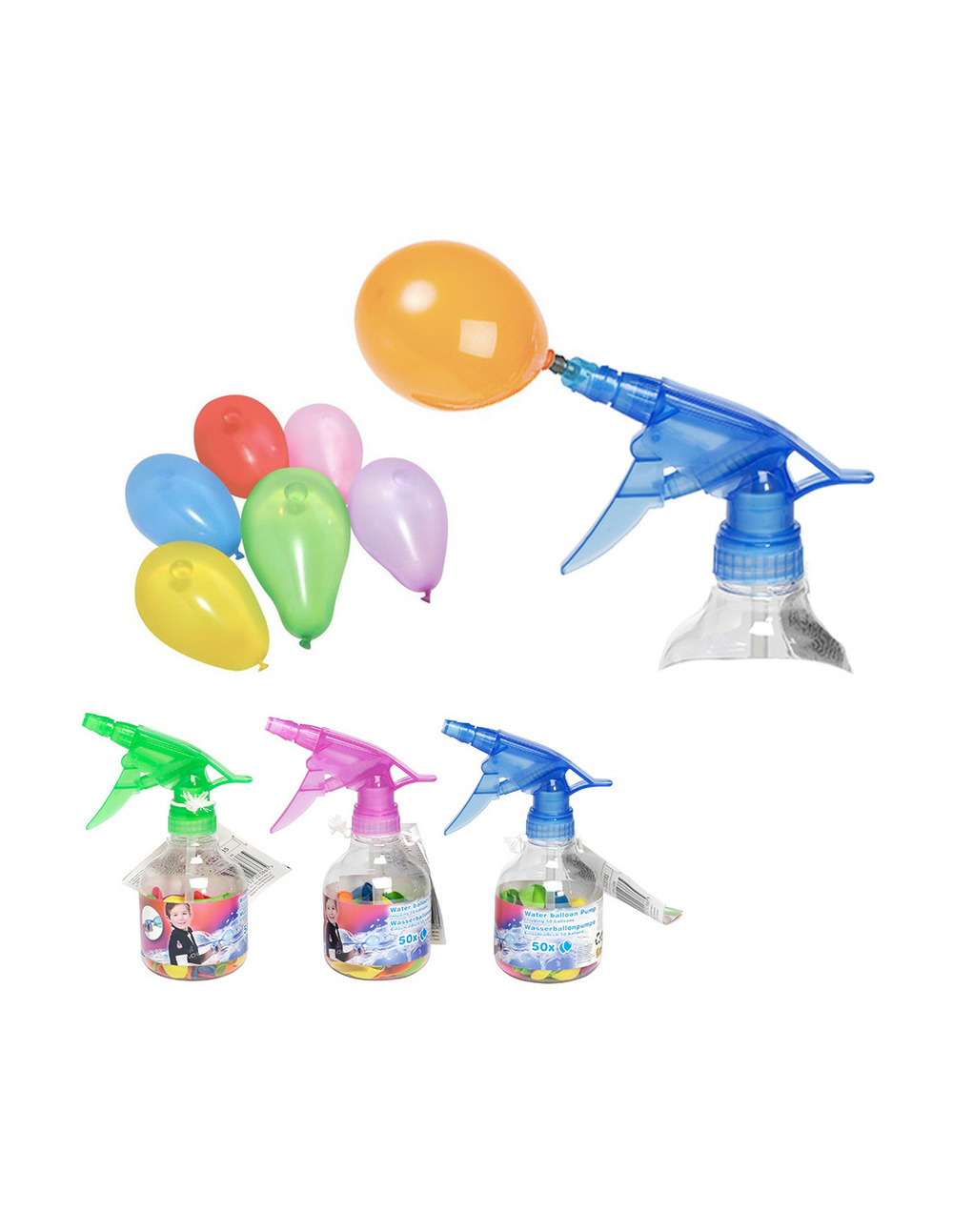 4 pompe de remplissage ballons à eau (50 ballons) 17x7cm