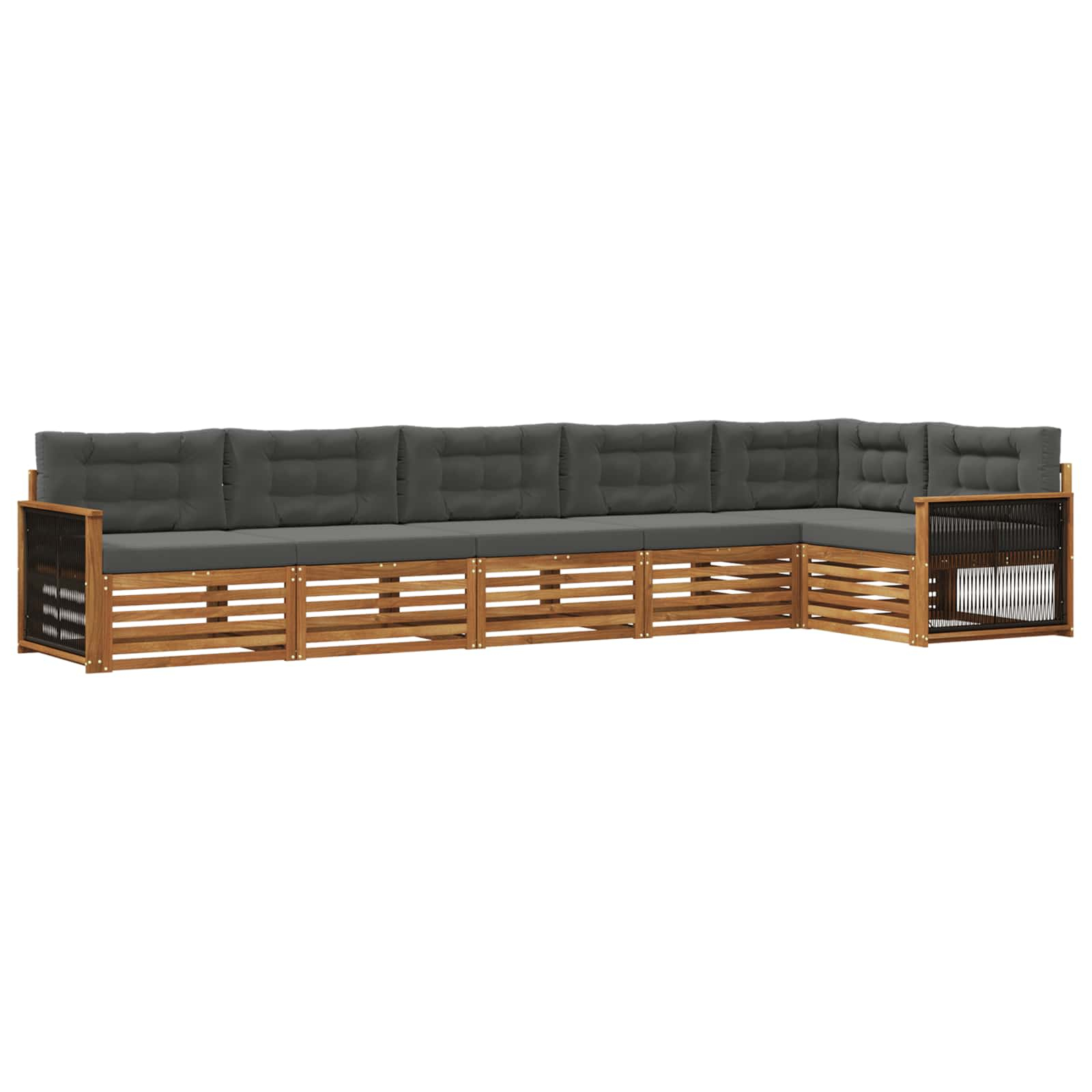 Ensemble de canapés d'extérieur 6 pcs naturel et anthracite