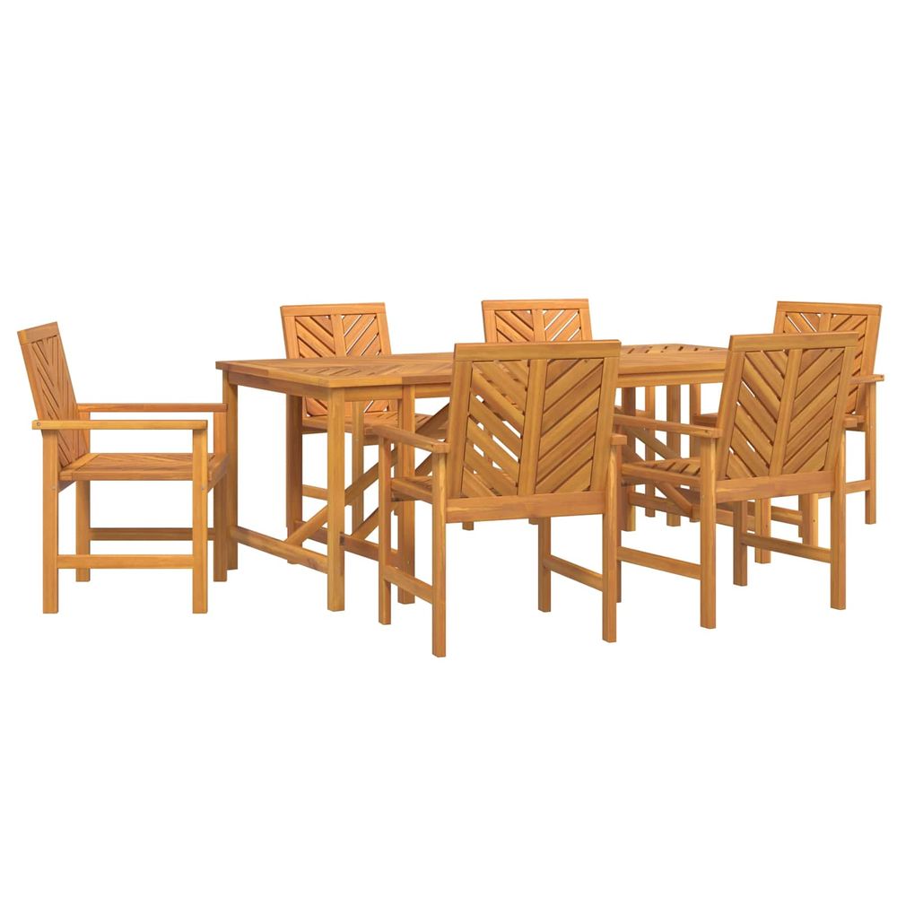 Ensemble de salle à manger pour jardin 7 pc marron