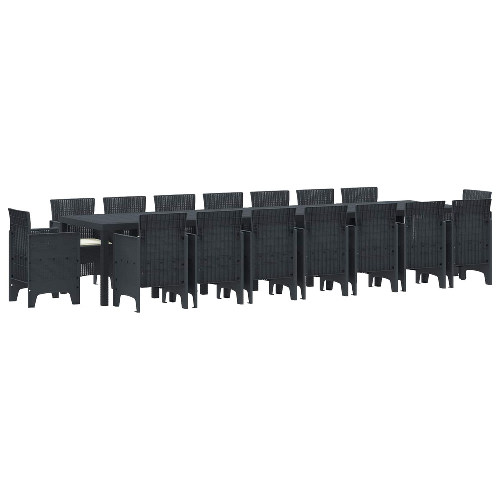 Ensemble de salle à manger de jardin avec coussins 17 pcs