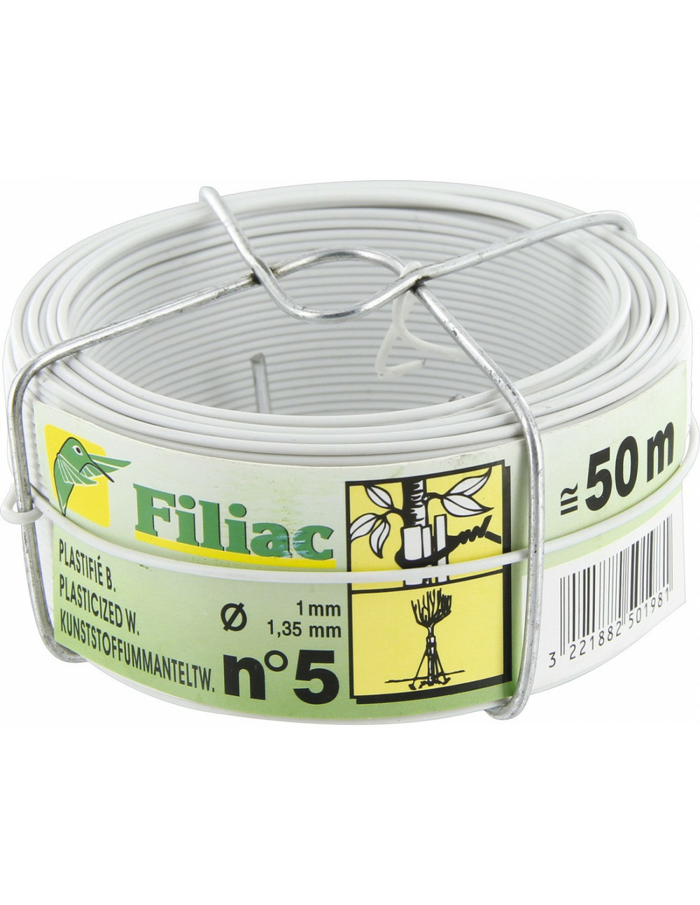 Bobinot plastifié plastifiée blanc 1,35 x 50