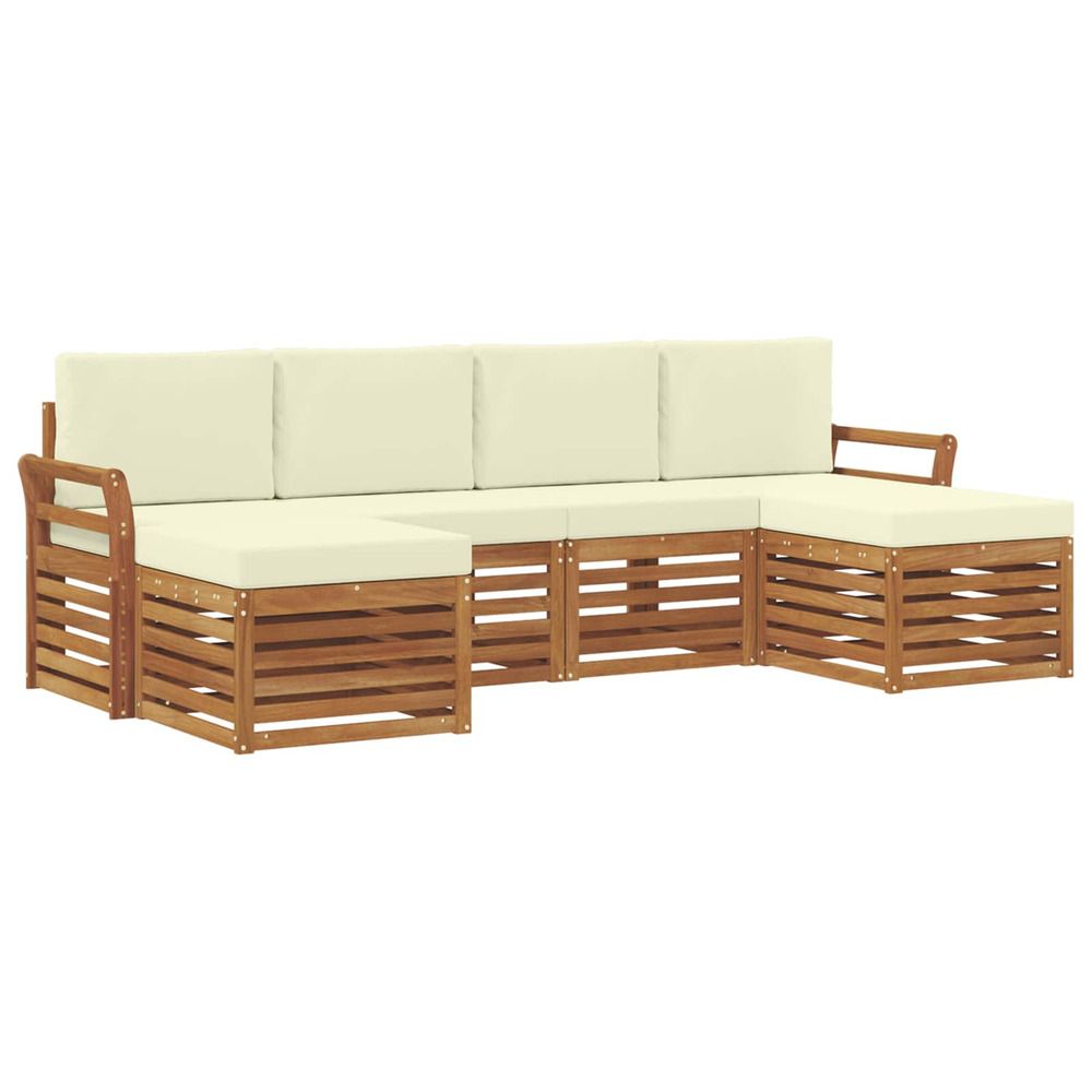 Ensemble de canapés d'extérieur 6 pc naturel et crème