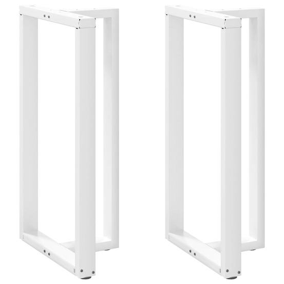 Pieds de table de bar en t, 2 pièces, blanc, 60 x 35 x (110-111) cm, acier