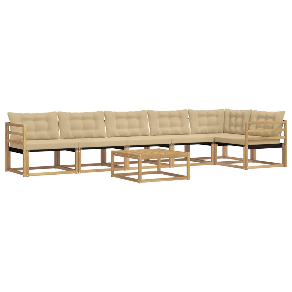 Ensemble de canapés d'extérieur 7 pc blanc et beige