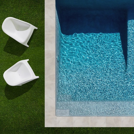 Kit complet - margelles pour piscine 10x5m en pierre atlas beige (avec colle, joint, hydrofuge ...) - ro'ma nature