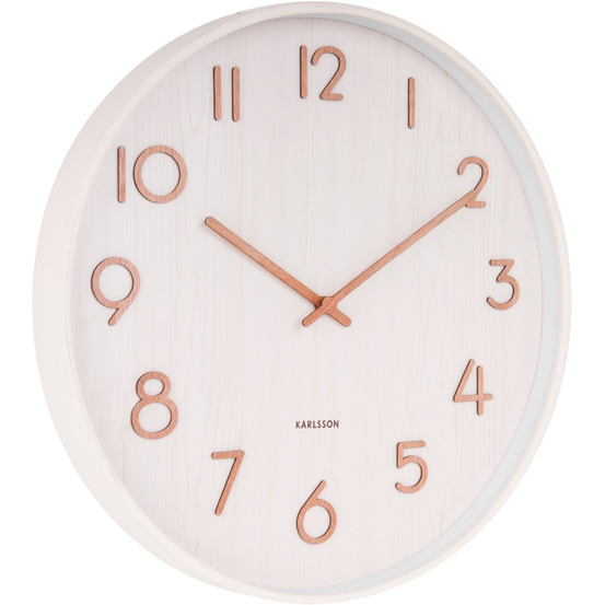 Horloge en bois pure 40 cm blanc