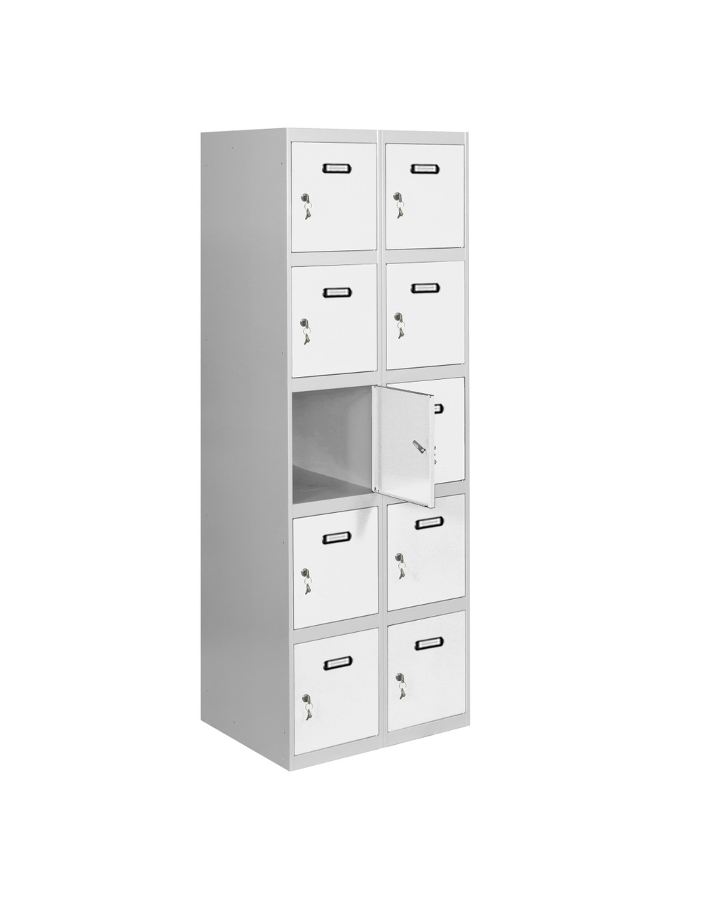 Casier-armoire simonlocker desm. 5 portes 2/10 300 (600) gr/bl gris/blanc 1800x600x500 - simonrack