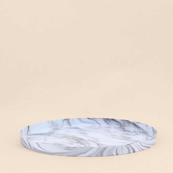 Plateau rond effet marbre 33cm