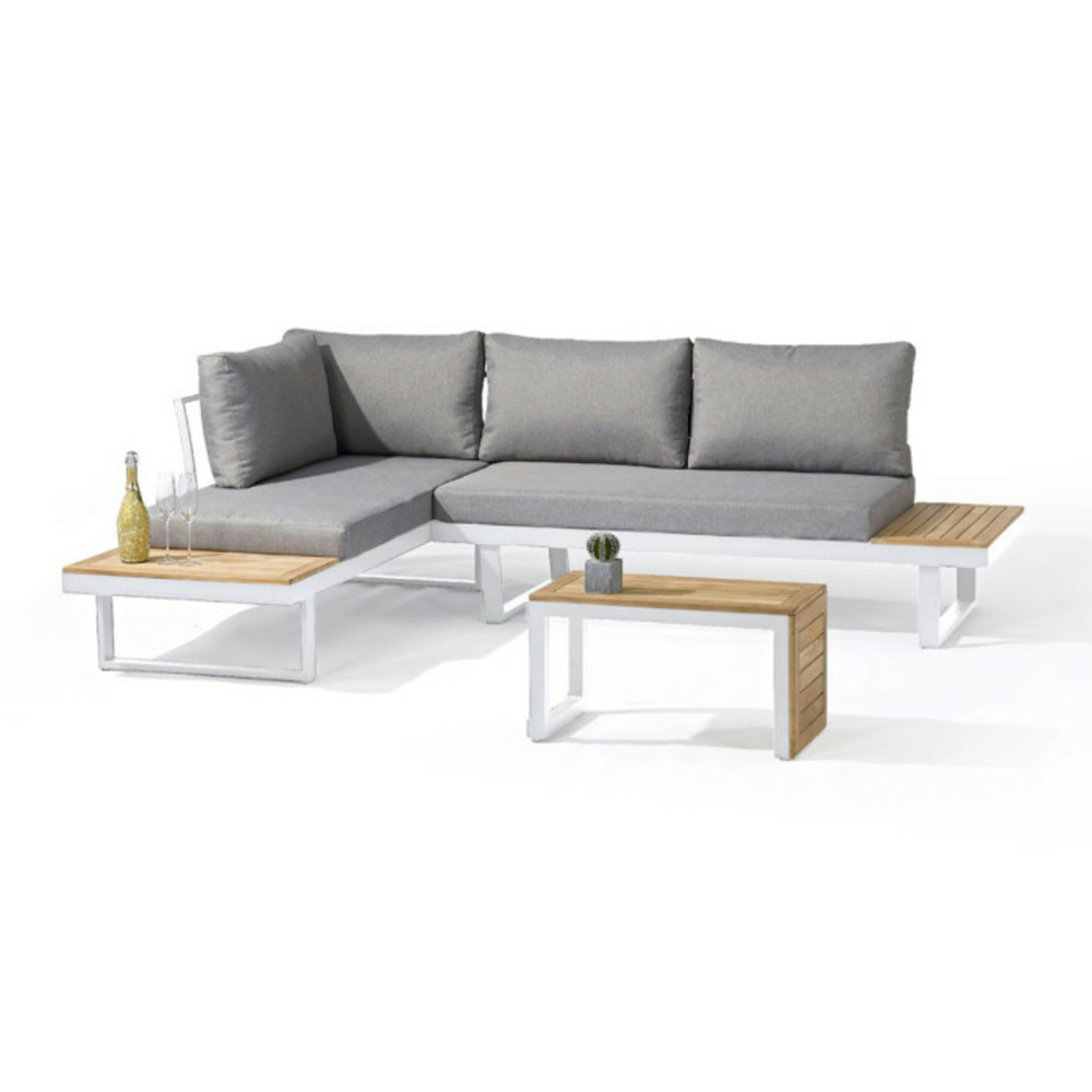 Salon de jardin modulable 4 places tokyo 175cm blanc