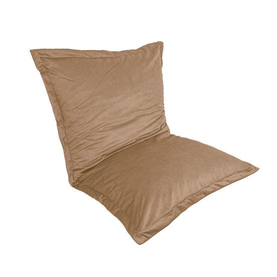 Pouf intérieur xl - housse velours - 150x100cm - beige