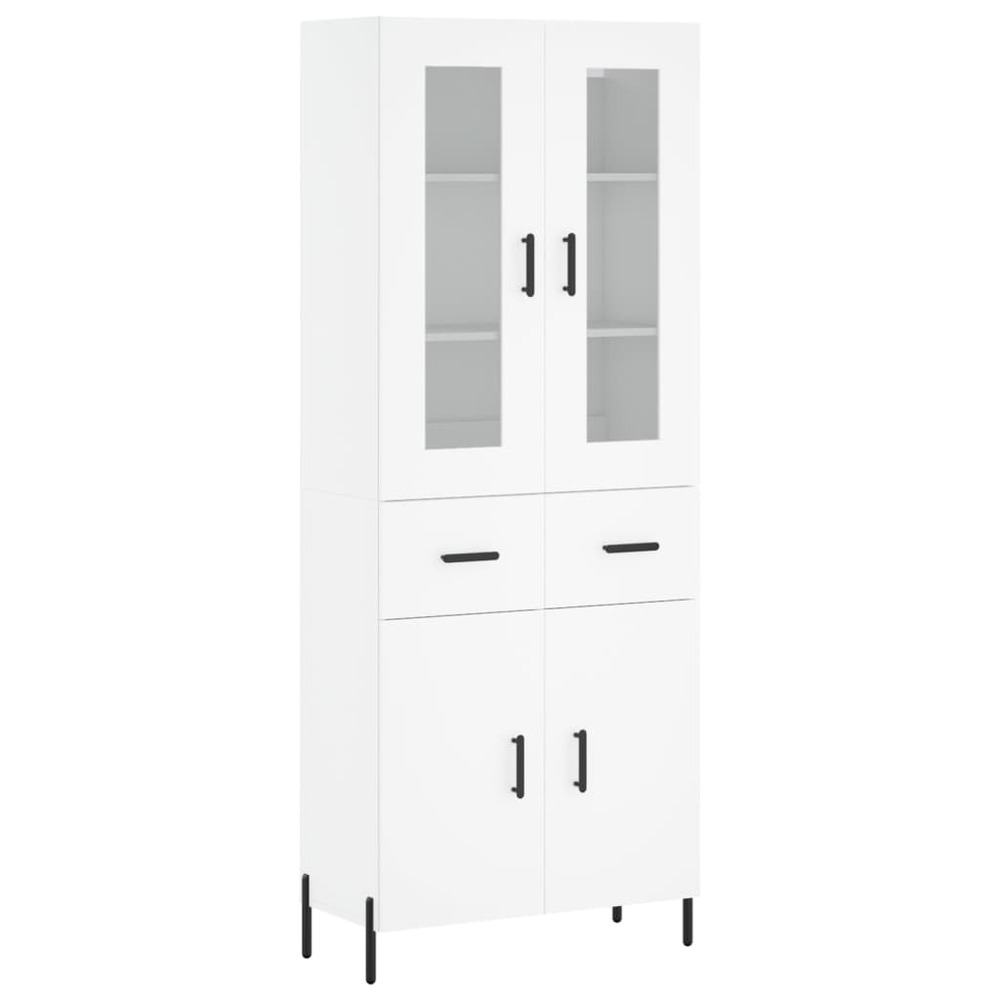 Buffet bahut commode armoire meuble de rangement organisateur cuisine salle de séjour salon haut 69,5 x 34 x 180 cm bois d'in