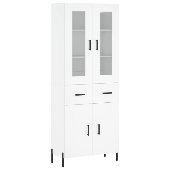Buffet bahut commode armoire meuble de rangement organisateur cuisine salle de séjour salon haut 69,5 x 34 x 180 cm bois d'in