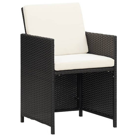 Chaises de jardin lot de 4 résine tressée noir