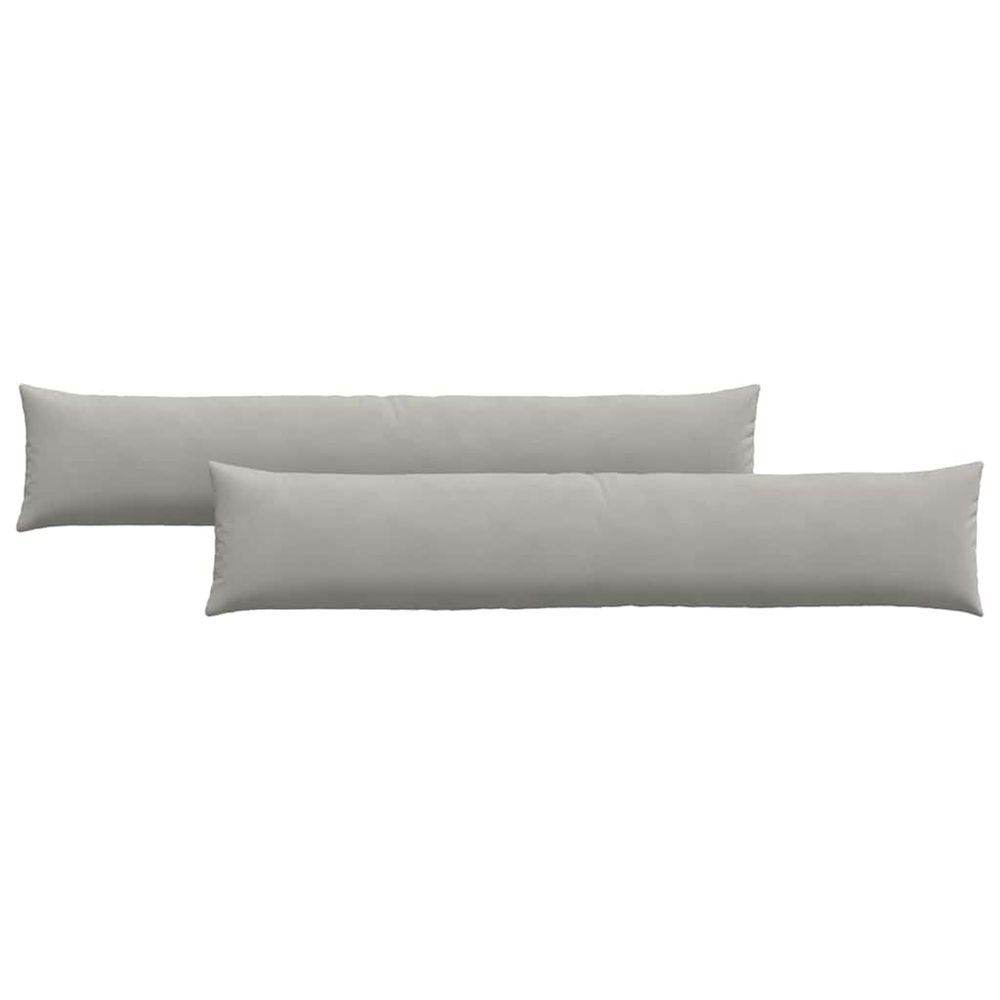Coussins de canapé 2 pc tissu gris clair 200 x 40 cm