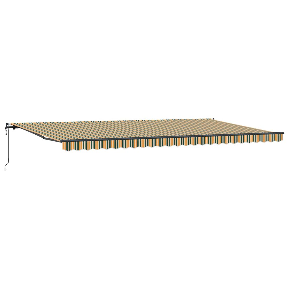 Auvent rétractable vert et jaune 600 × 300 cm