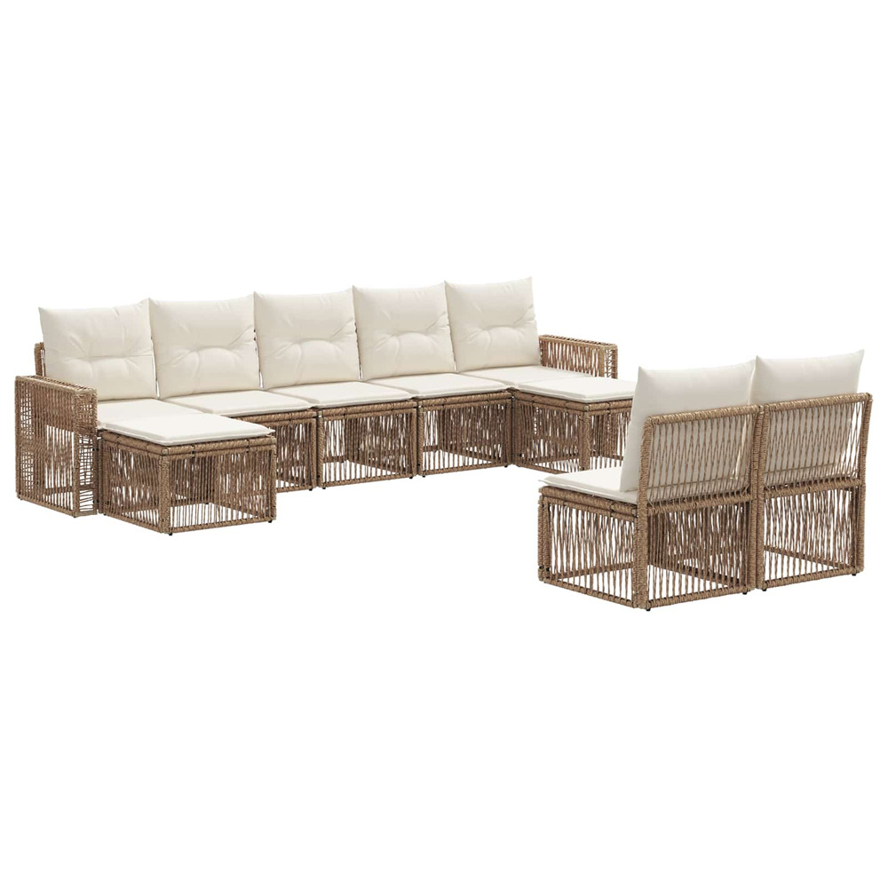 Ensemble de canapé de jardin 9 pcs beige et blanc crème