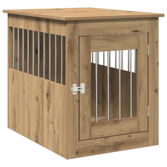 Meuble de cage pour chiens chêne artisanal 55x75x65 cm