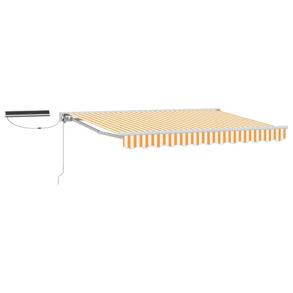 Auvent rétractable électrique jaune et blanc 2,5 x 2 m