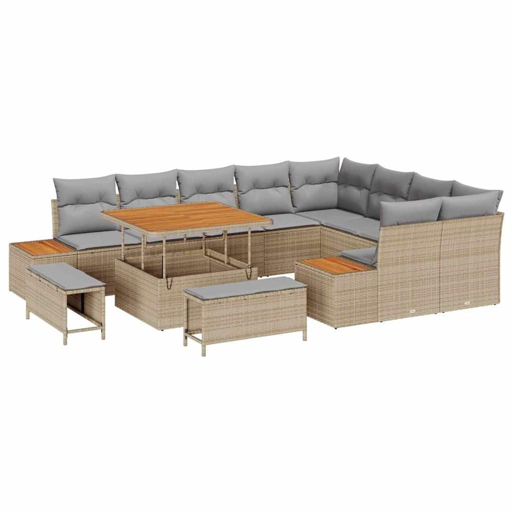 Ensemble de canapé de jardin 12 pc 11-nombre de places beige