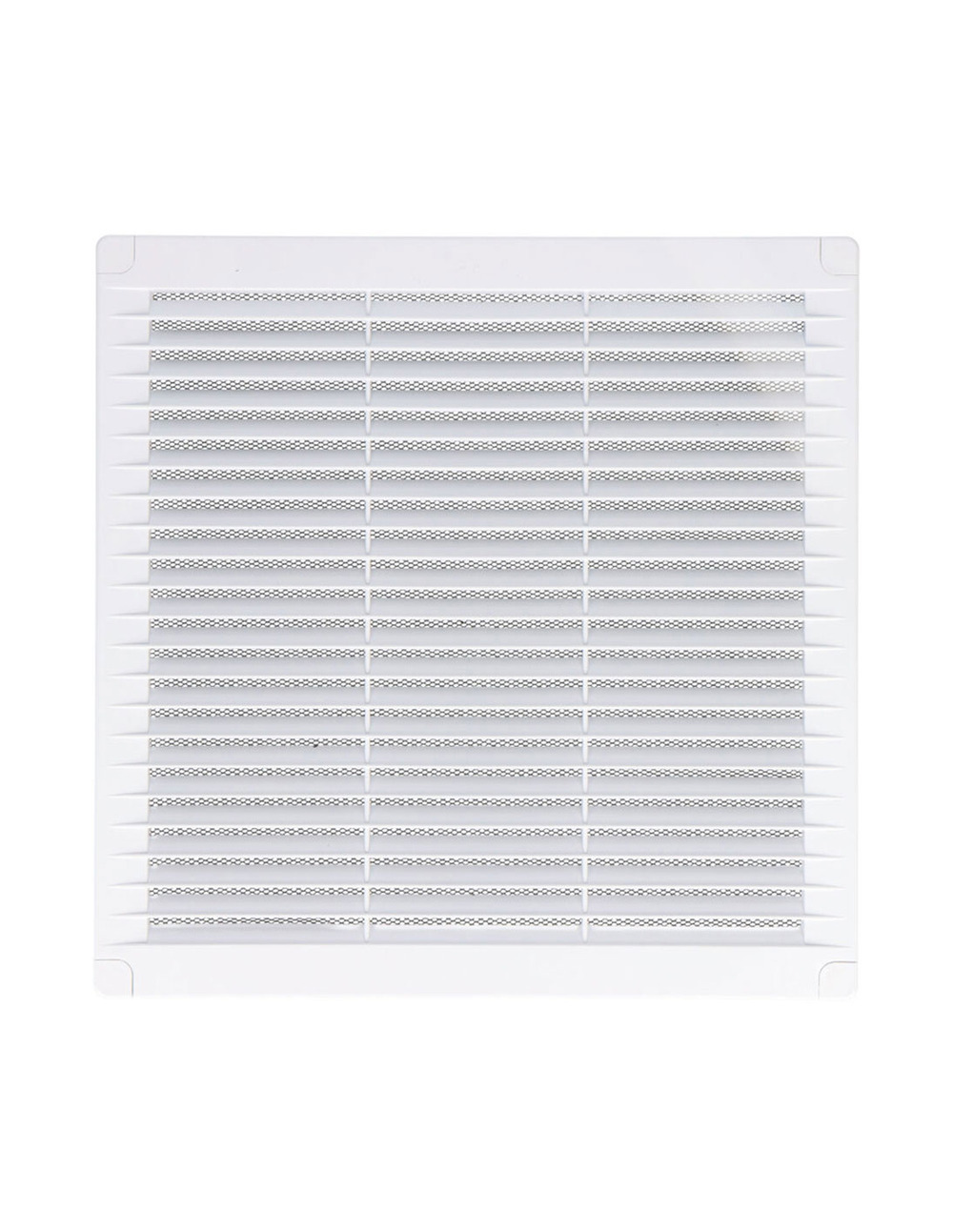 Grille d'aération carrée avec prises et moustiquaire 200x200x7mm abs blanc