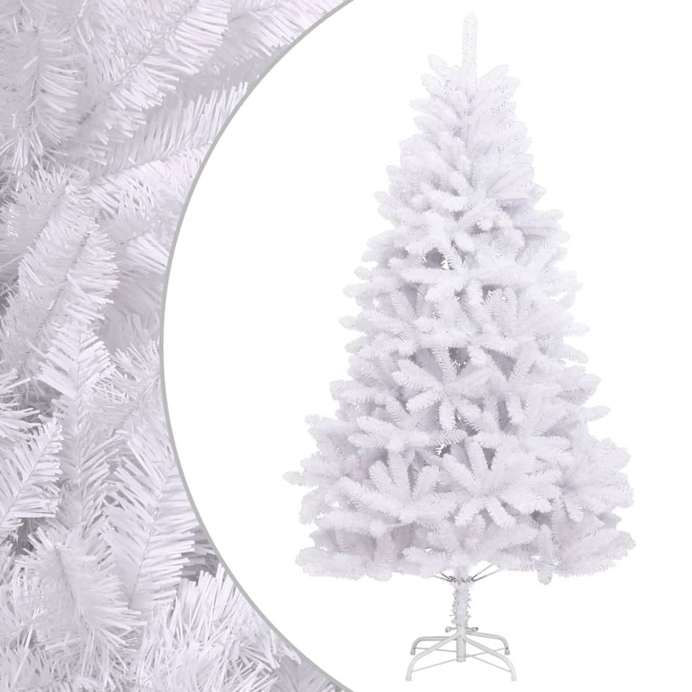 Sapin de noël artificiel à charnières avec support blanc 180 cm