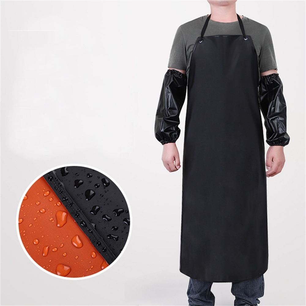 Tablier de travail extra-long en pvc imperméable et résistant à l'huile pour adulte-l