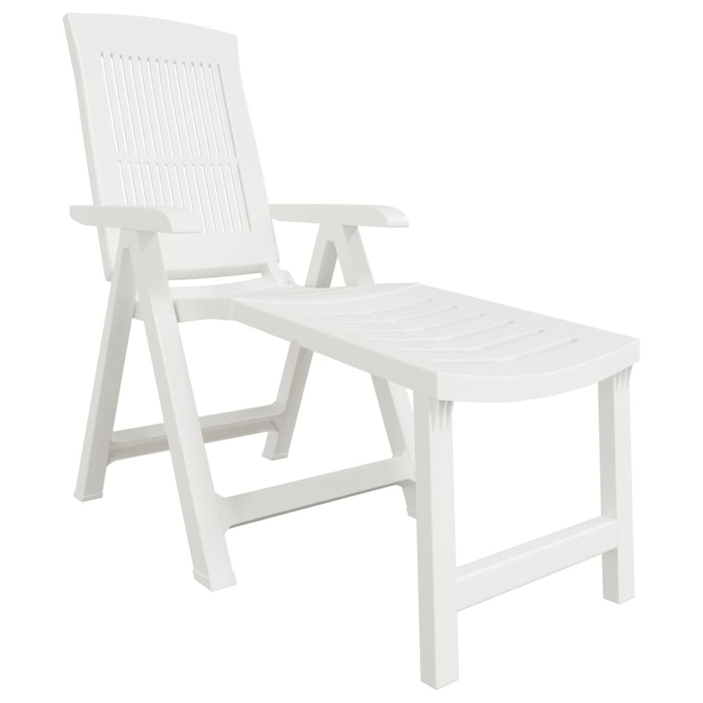 Chaise longue blanc plastique bain de soleil