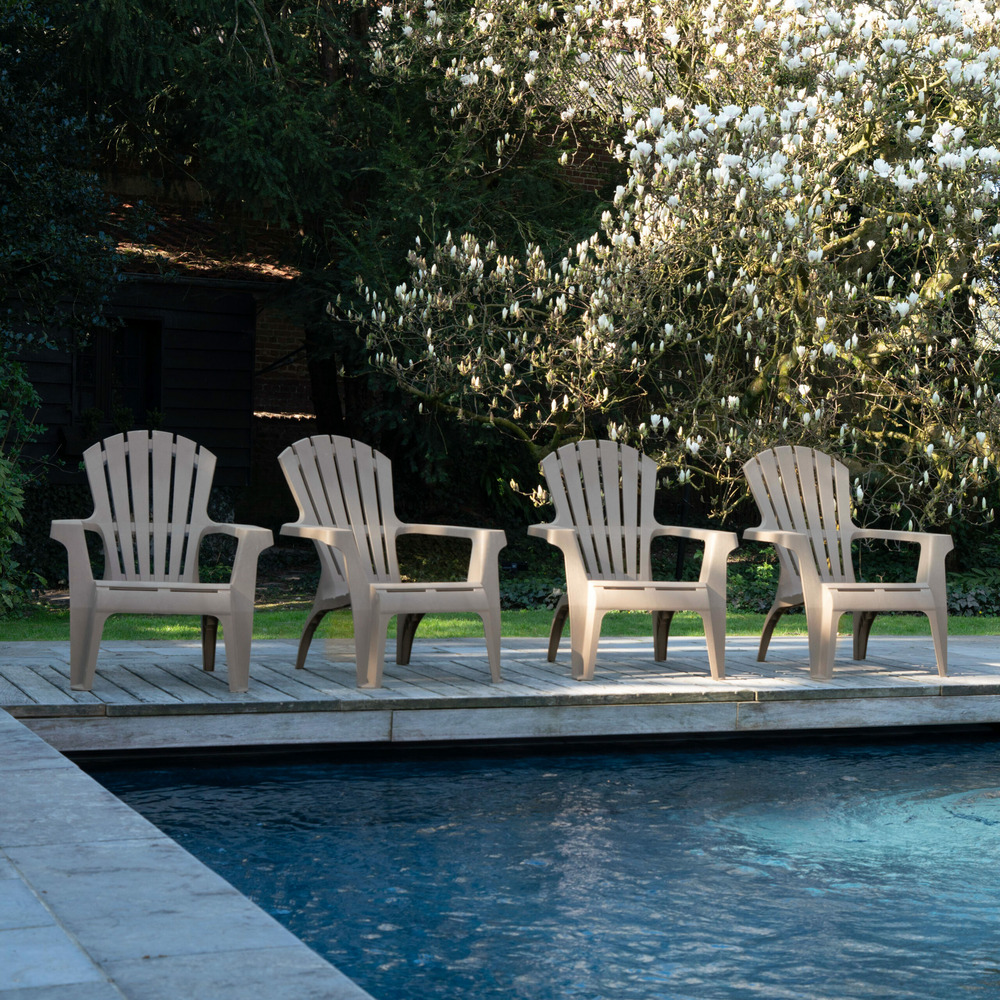 Lot de 4 fauteuils adirondack taupe