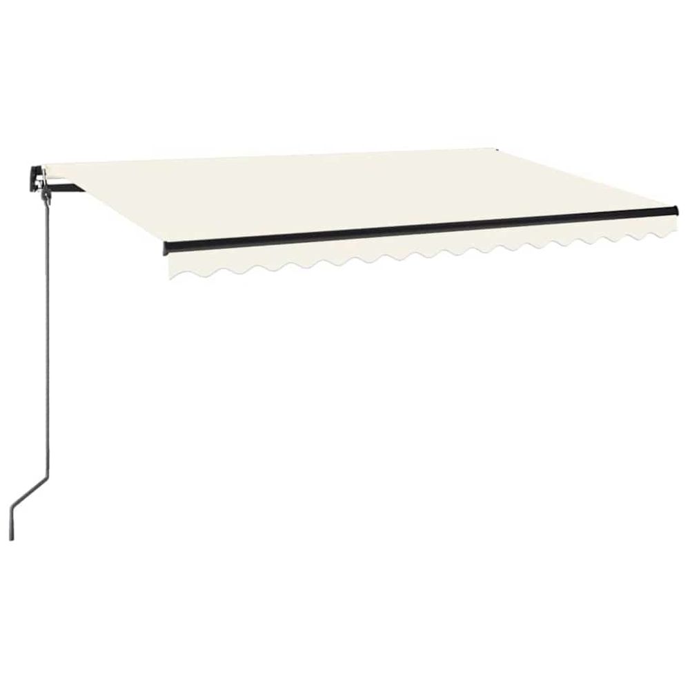 Auvent manuel rétractable avec led 450x350 cm crème