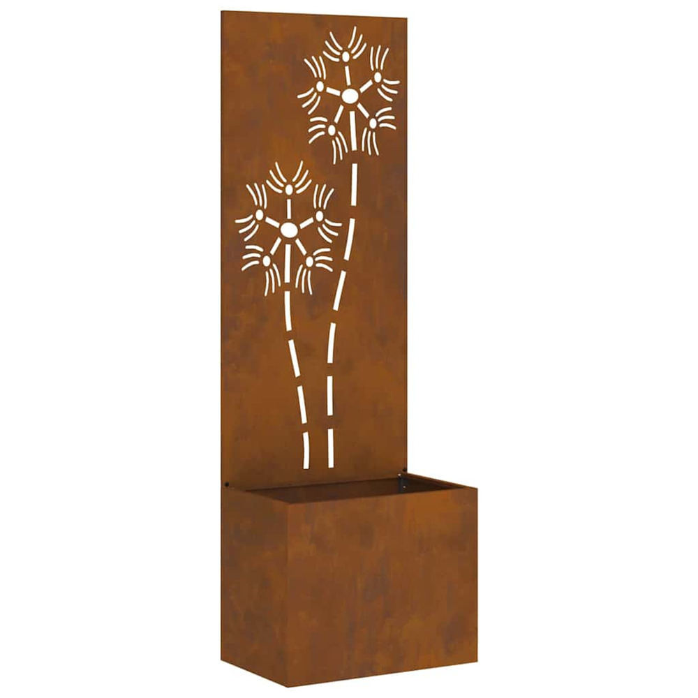 Écran de confidentialité de jardin floral rouillé 50 x 140 cm